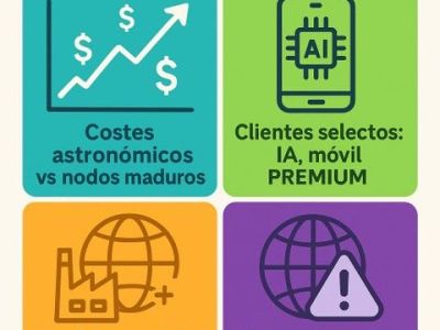 ¿Qué diferencia a los nodos “leading-edge” (7 nm, 5 nm, 3 nm) de los ya maduros (28 nm, 40 nm, 65&nbsp;nm)?