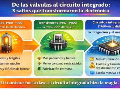 De las válvulas al circuito integrado: los tres saltos que transformaron la&nbsp;electrónica