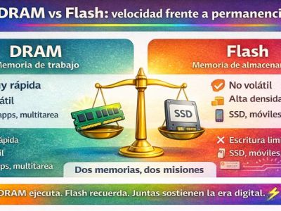 DRAM vs Flash: dos memorias, dos papeles clave en el mundo&nbsp;digital