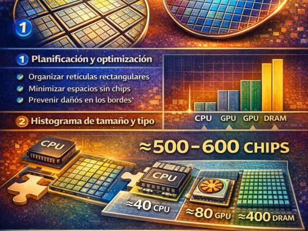 ¿Cuántos chips caben en una oblea de 300&nbsp;mm?