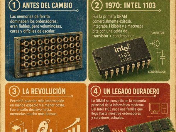 La primera DRAM, el pequeño chip que abrió la era de la memoria&nbsp;moderna